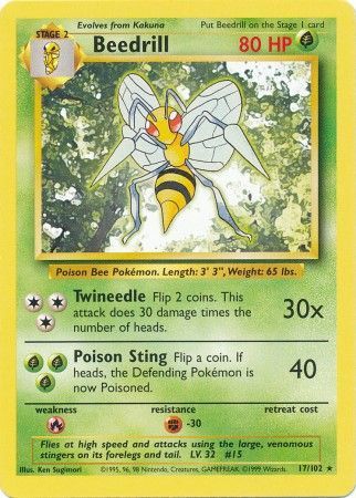 Base set Beedrill "D.efending" Error: Normal Version