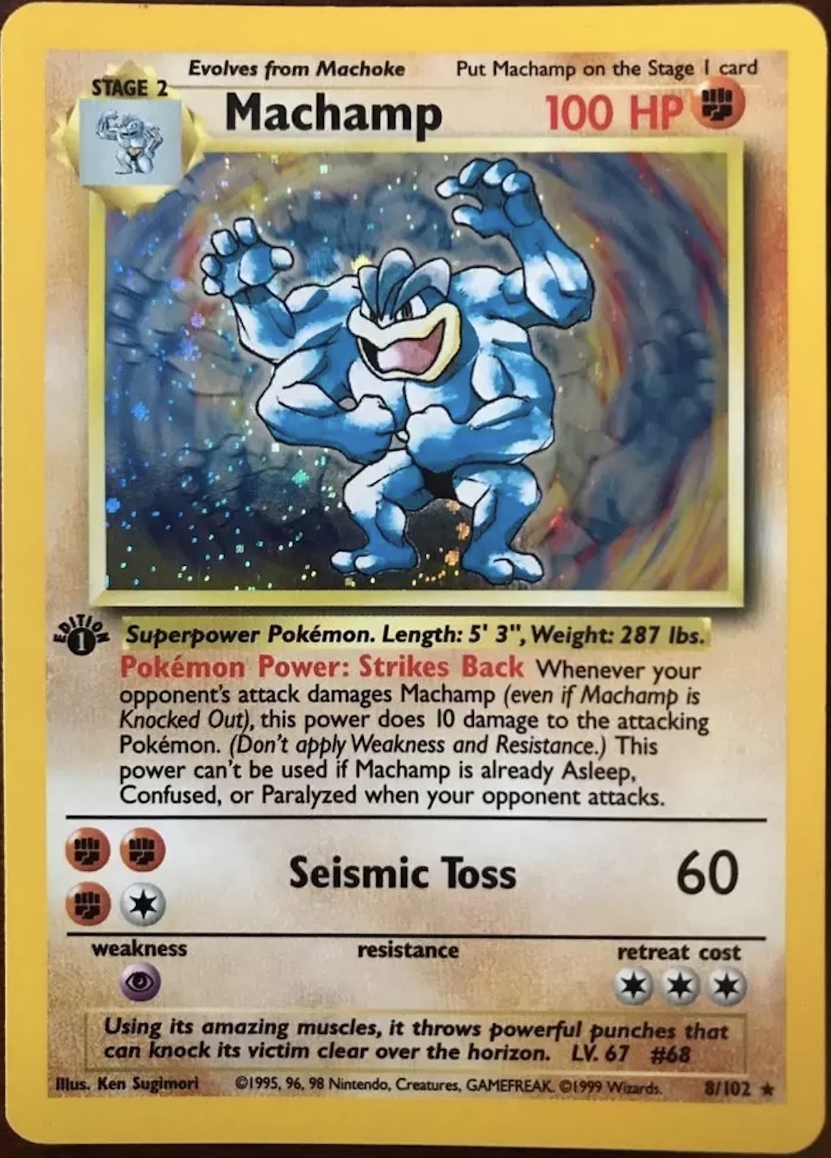 Base set Machamp Cosmos Holo: Rare Version