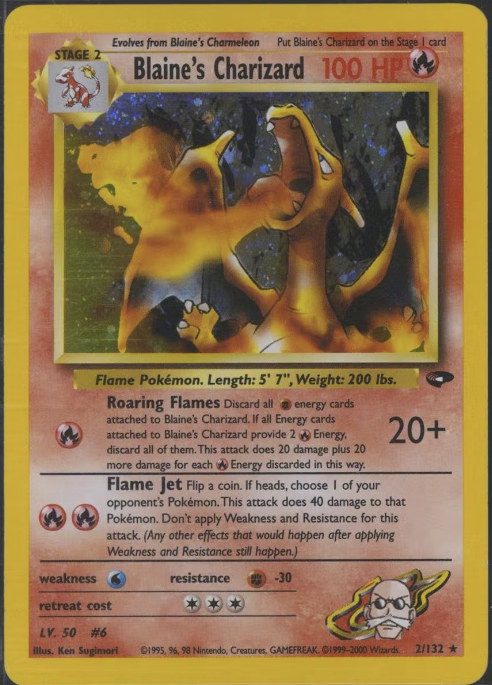 Gym Challenge set Blaine's Charizard with Corrected Symbol: Normal Version