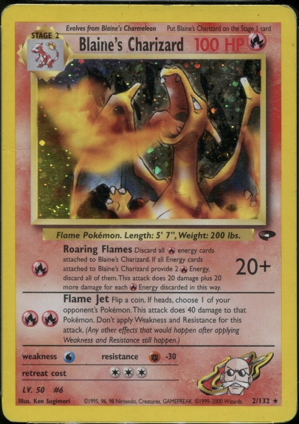 Gym Challenge set Blaine's Charizard with Corrected Symbol: Rare Version