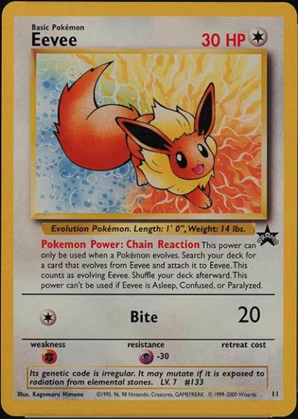 JR Pokemon Stamp Rally Non-holo Promo Eevee and Meowth: Rare Version