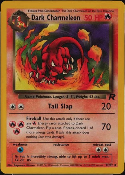Team Rocket Dark Charmeleon Kraft Giveaway Wizards Stamp: Rare Version